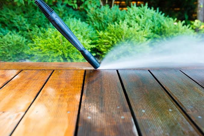 Deck pressure washing